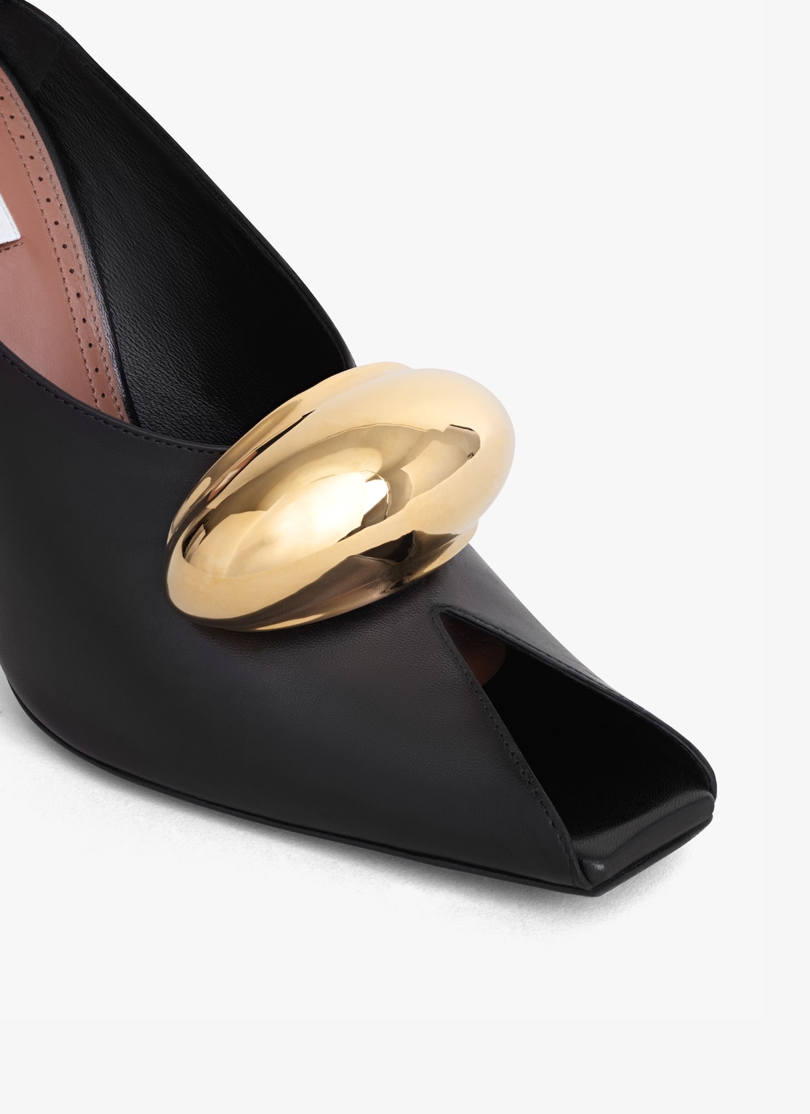 SPIKE JEWEL MULES IN CALFSKIN ALAÏA BLACK SPIKE JEWEL MULES IN CALFSKIN